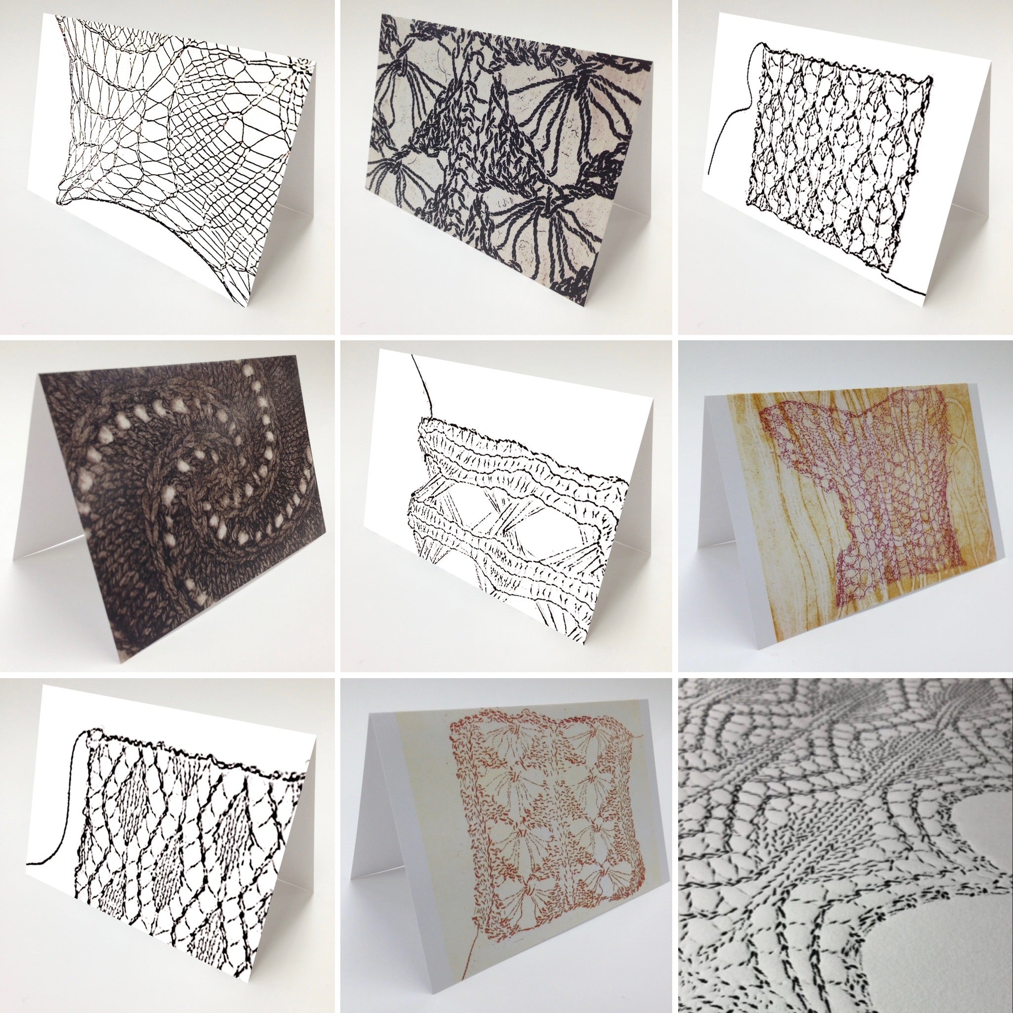 Knit Pattern Card Knit Print cards – Julie Rosvall - Textile Artist & Printmaker