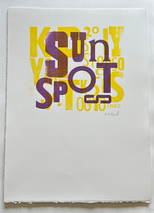 Sunspots Letterpress Text